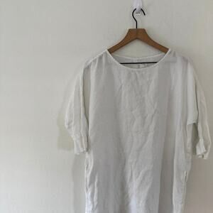 not Perfect Linen Women's White 100% Linen Dress Size Small